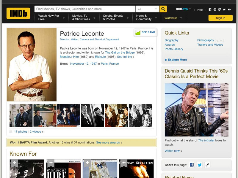 Internet Movie Database: Patrice Leconte Handout