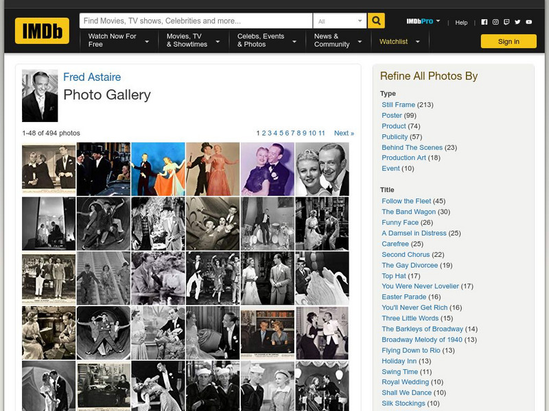 Internet Movie Database: Photos for Fred Astaire Handout