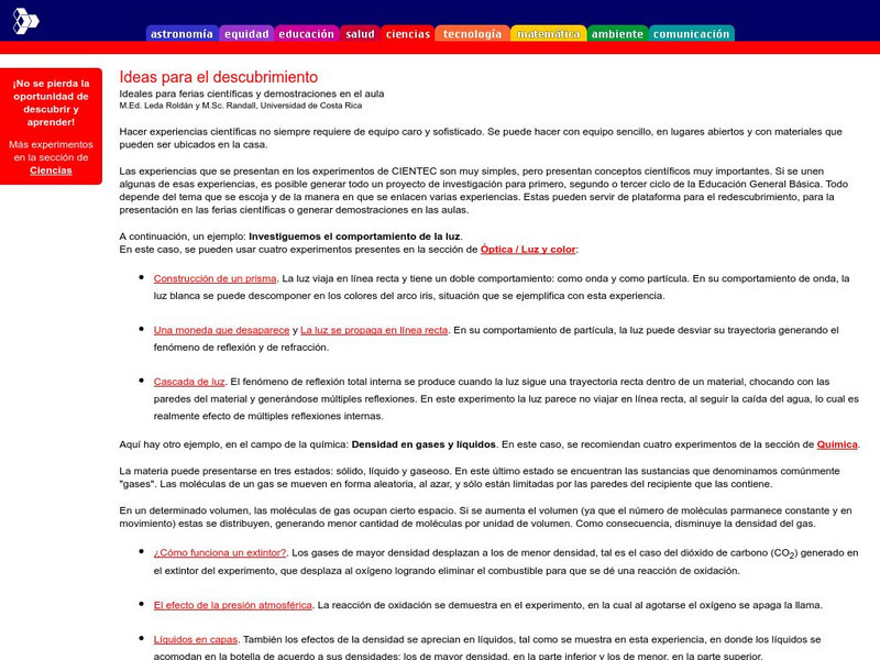 Cientec: Ideas Para El Descubrimiento Website Cientec: Ideas Para El Descubrimiento Website