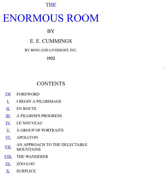 The Enormous Room by e.e. Cummings eBook The Enormous Room by e.e. Cummings eBook