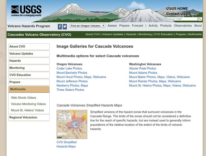 Usgs: Cascade Range Volcanoes Handout Usgs: Cascade Range Volcanoes Handout
