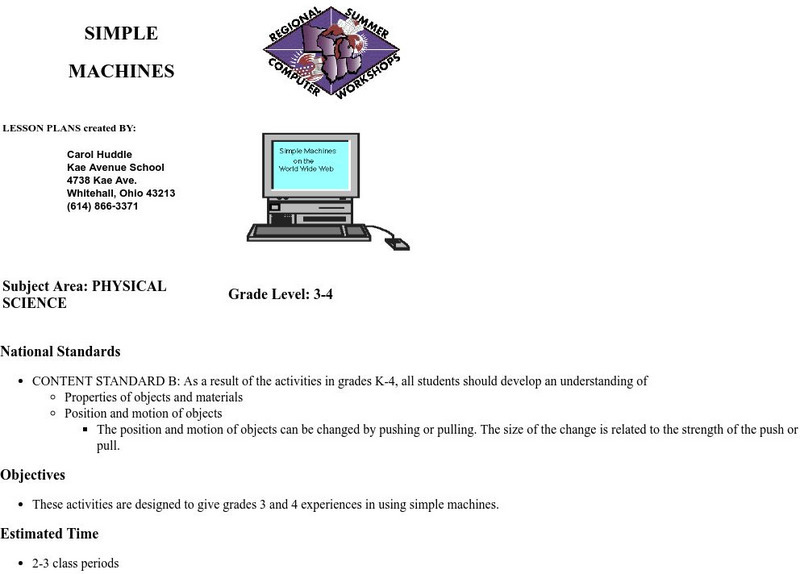 Nasa: Simple Machines Lesson Plan Nasa: Simple Machines Lesson Plan