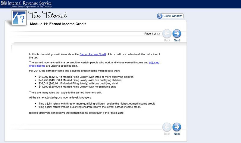 Irs: Tax Tutorial: Module 11: Earned Income Credit Unit Plan Irs: Tax Tutorial: Module 11: Earned Income Credit Unit Plan