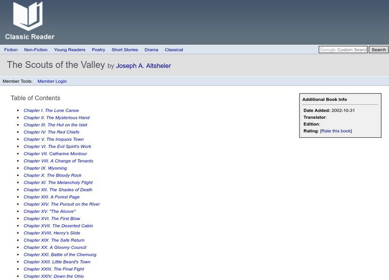 Classic Reader: The Scouts of the Valley by Joseph A. Altsheler eBook