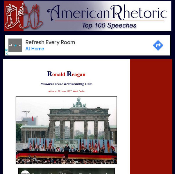 American Rhetoric: Ronald Reagan: Remarks at the Brandenburg Gate Primary American Rhetoric: Ronald Reagan: Remarks at the Brandenburg Gate Primary