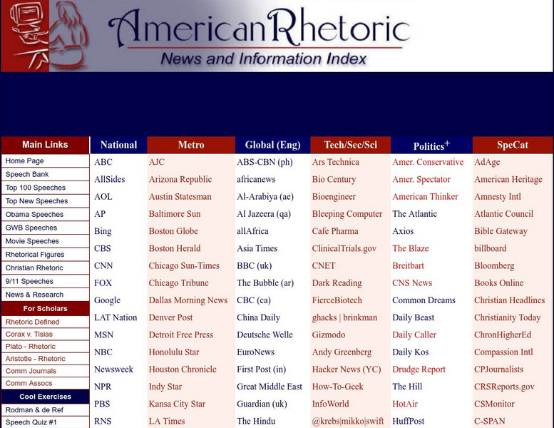 American Rhetoric: News and Information Index Website American Rhetoric: News and Information Index Website