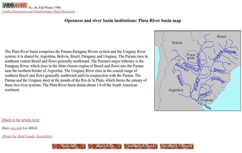 Plata River Basin Map Handout Plata River Basin Map Handout