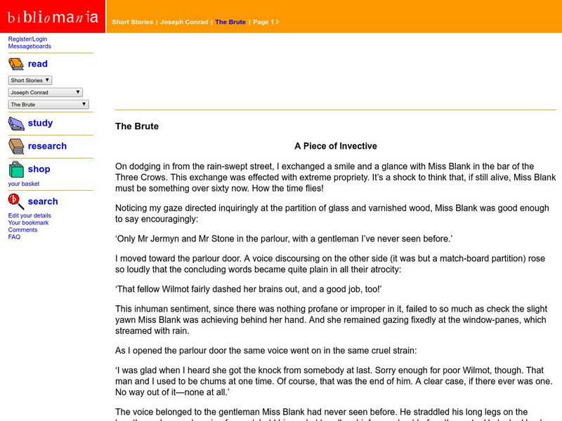 Bibliomania: Joseph Conrad the Brute Handout