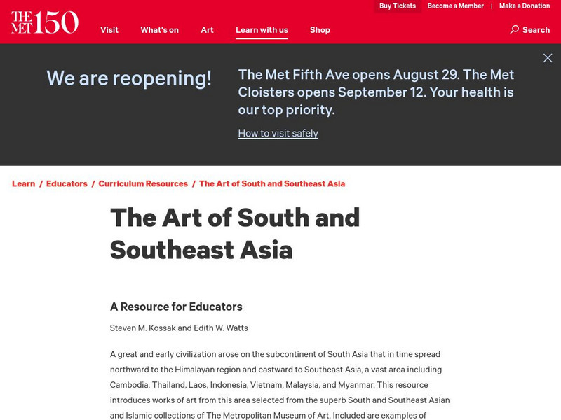 Metropolitan Museum of Art: Art of South and Southeast Asia Lesson Plan Metropolitan Museum of Art: Art of South and Southeast Asia Lesson Plan