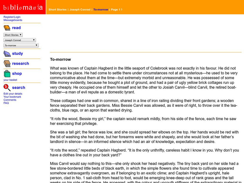 Bibliomania: Joseph Conrad to Morrow Handout