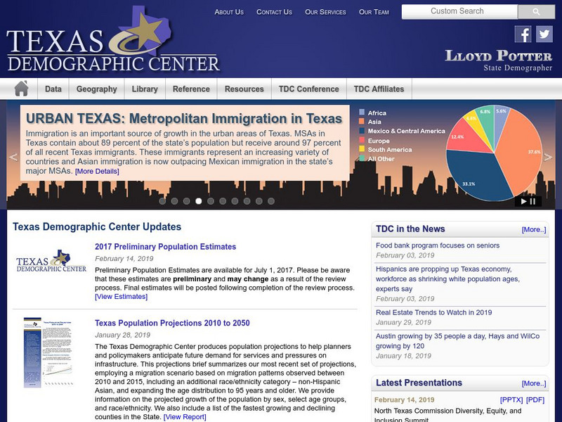 Texas State Data Cent. & Office of the State Demographer Website Texas State Data Cent. & Office of the State Demographer Website