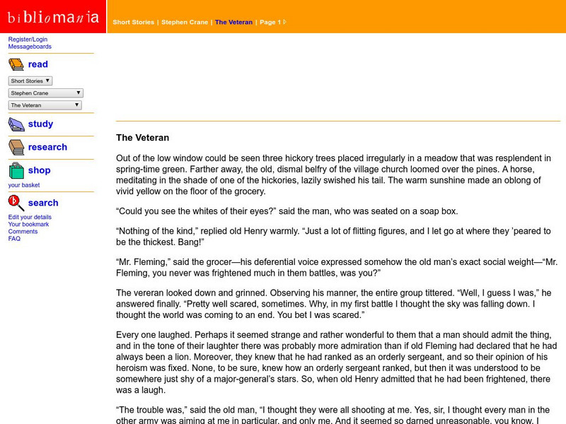 Bibliomania: Stephen Crane the Veteran eBook