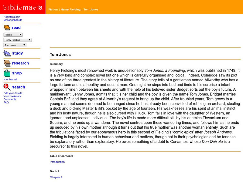 Bibliomania: Henry Fielding: Tom Jones eBook