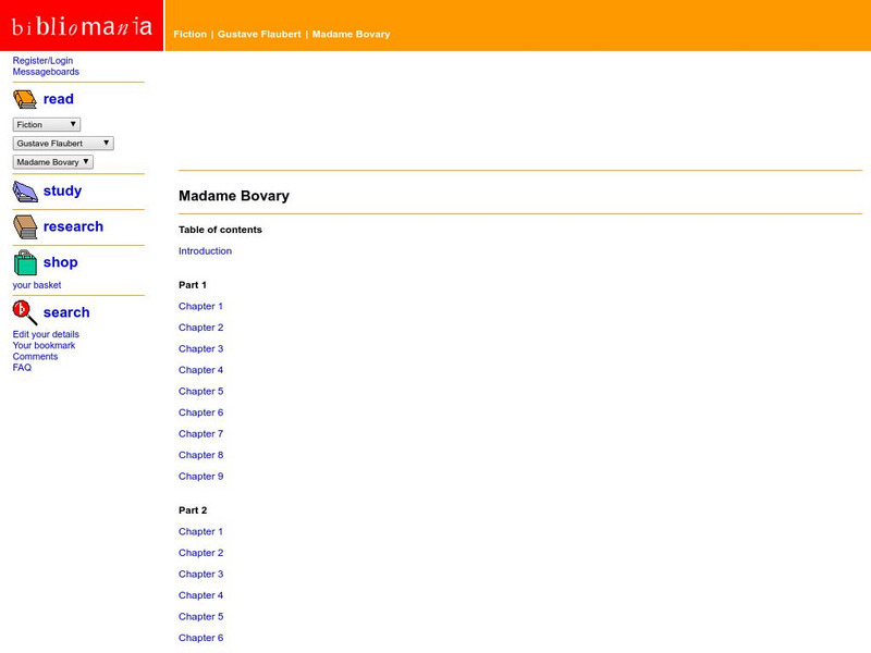Bibliomania: Gustav Flaubert: Madame Bovary Primary Bibliomania: Gustav Flaubert: Madame Bovary Primary