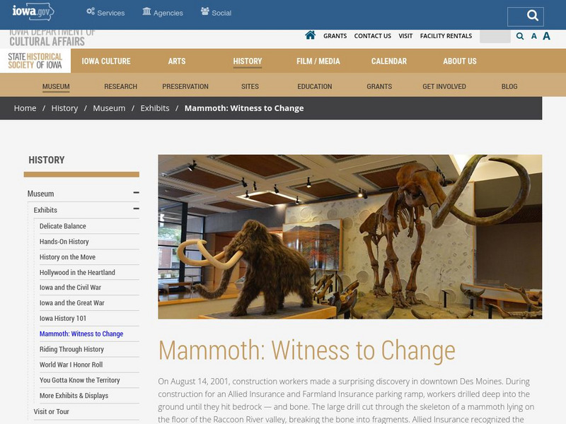 State Historical Society of Iowa: Mammoth: Witness to Change Website State Historical Society of Iowa: Mammoth: Witness to Change Website