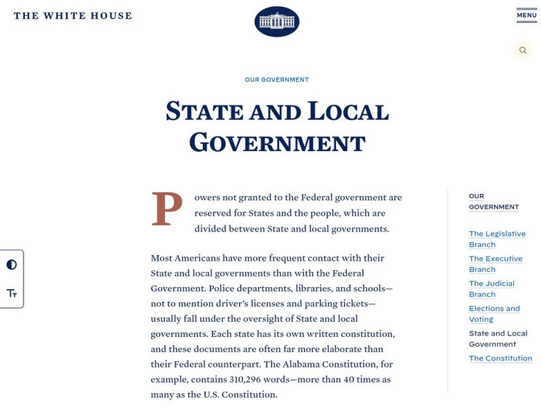 The White House: State & Local Government Handout The White House: State & Local Government Handout