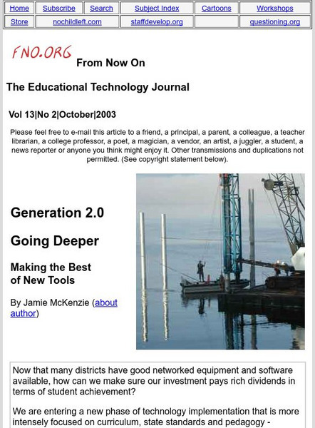 From Now On: Making the Best of New Tools Website From Now On: Making the Best of New Tools Website