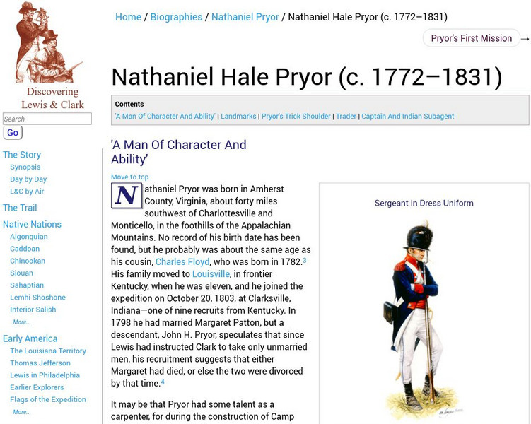 Discovering Lewis & Clark: Nathaniel Hale Pryor Website Discovering Lewis & Clark: Nathaniel Hale Pryor Website