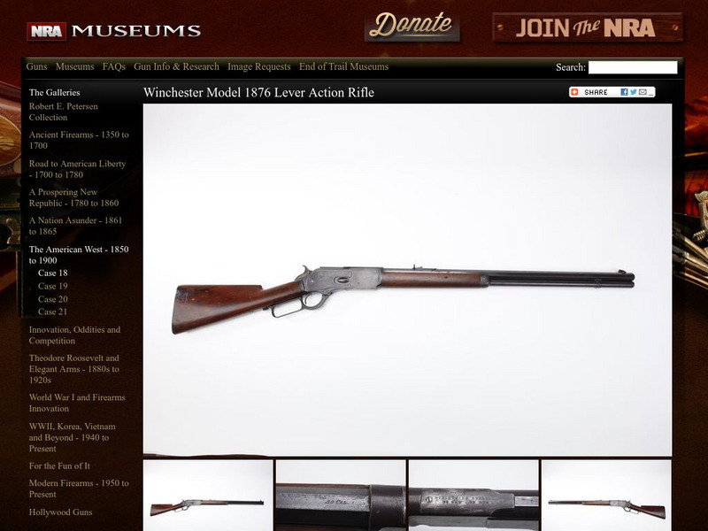 Nra National Firearms Museum: American West: Winchester Model 1876 Website Nra National Firearms Museum: American West: Winchester Model 1876 Website