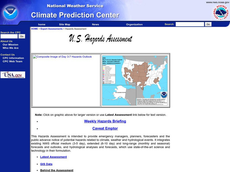 Noaa: Cpc: Hazards Assessment Brief Graphic
