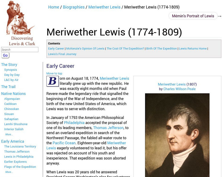 Discovering Lewis & Clark: Meriwether Lewis (1774 1809) Activity Discovering Lewis & Clark: Meriwether Lewis (1774 1809) Activity