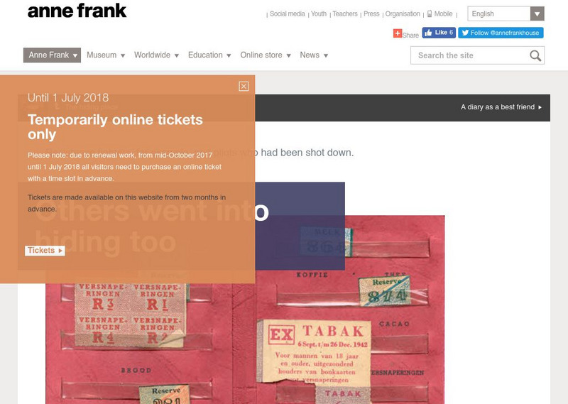 Anne Frank House: The Story of Anne Frank: Others Went Into Hiding Too Handout Anne Frank House: The Story of Anne Frank: Others Went Into Hiding Too Handout