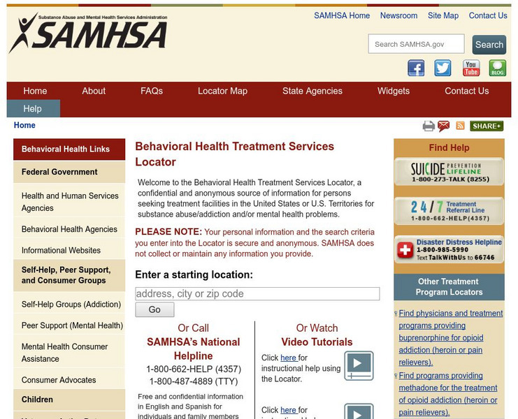 Substance Abuse Treatment Facility Locator Website Substance Abuse Treatment Facility Locator Website