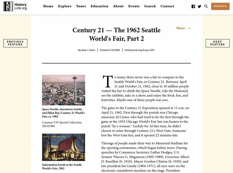 History Link: The 1962 Seattle World's Fair Handout History Link: The 1962 Seattle World's Fair Handout
