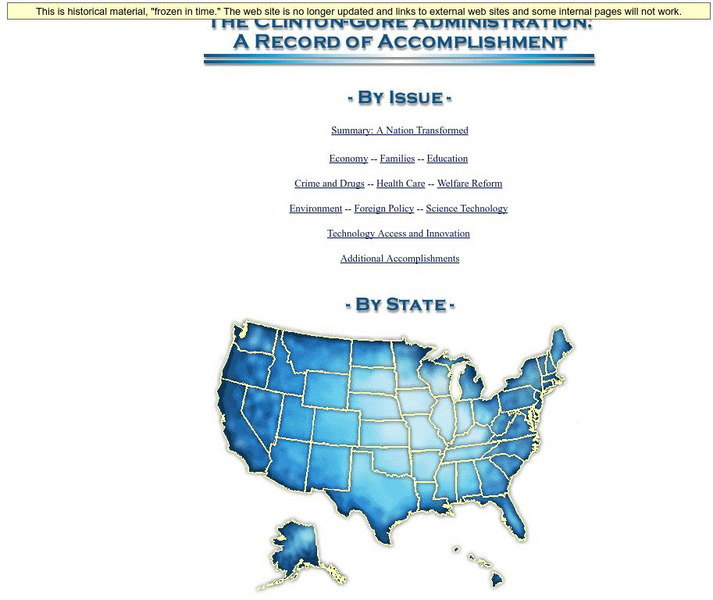 Nara: Clinton Gore Administration Accomplishments Website Nara: Clinton Gore Administration Accomplishments Website
