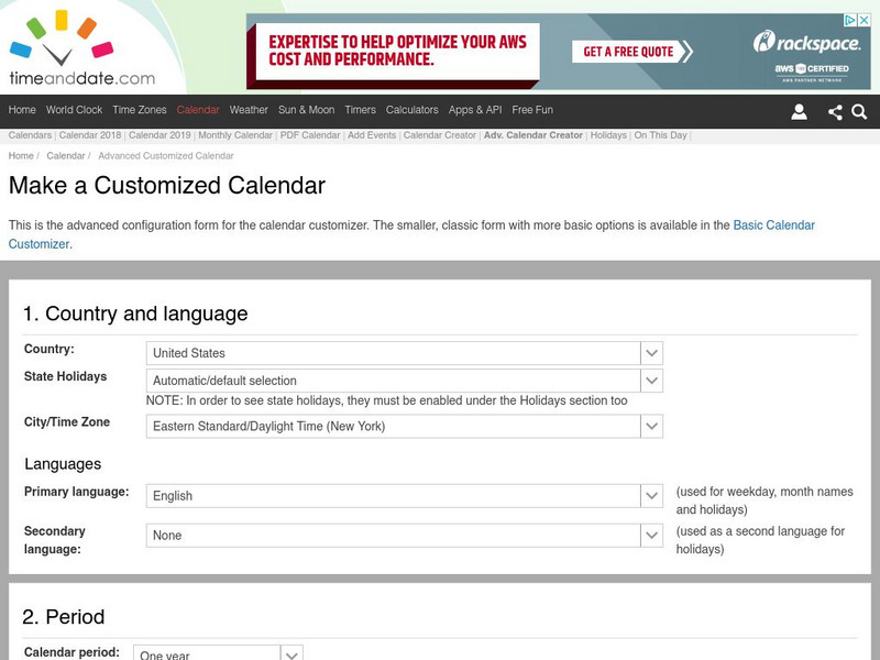 Time and date.com: Calendar Generator Activity Time and date.com: Calendar Generator Activity