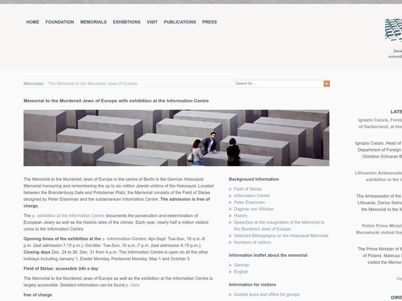 Memorial to the Murdered Jews of Europe Website Memorial to the Murdered Jews of Europe Website