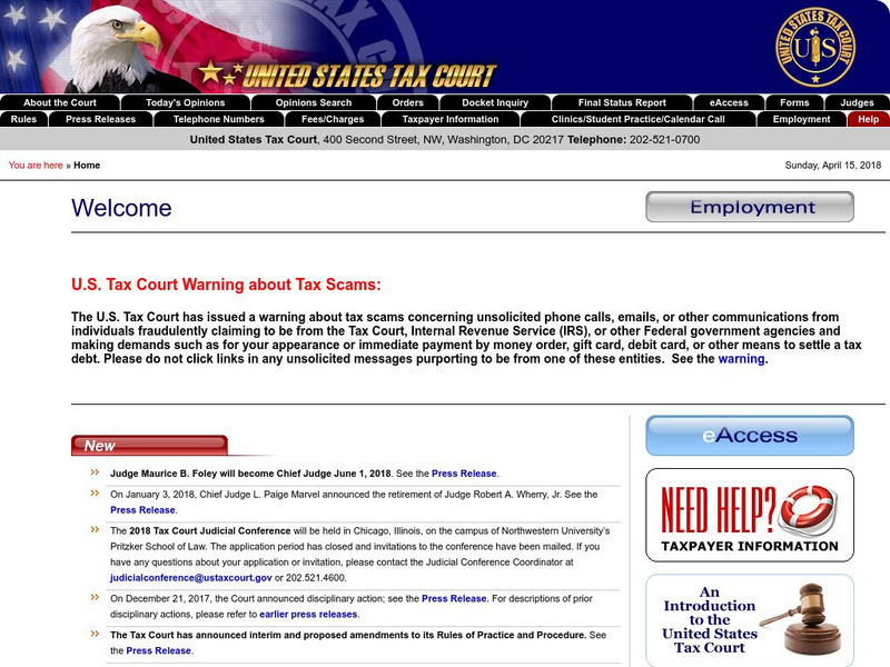 United States Tax Court Website United States Tax Court Website