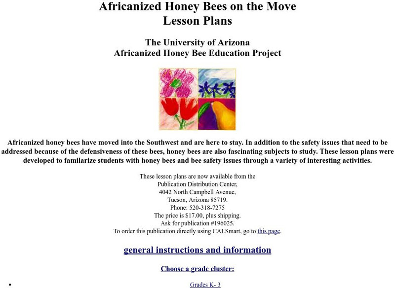 University of Arizona: Africanized Honey Bees on the Move Lesson Plan University of Arizona: Africanized Honey Bees on the Move Lesson Plan
