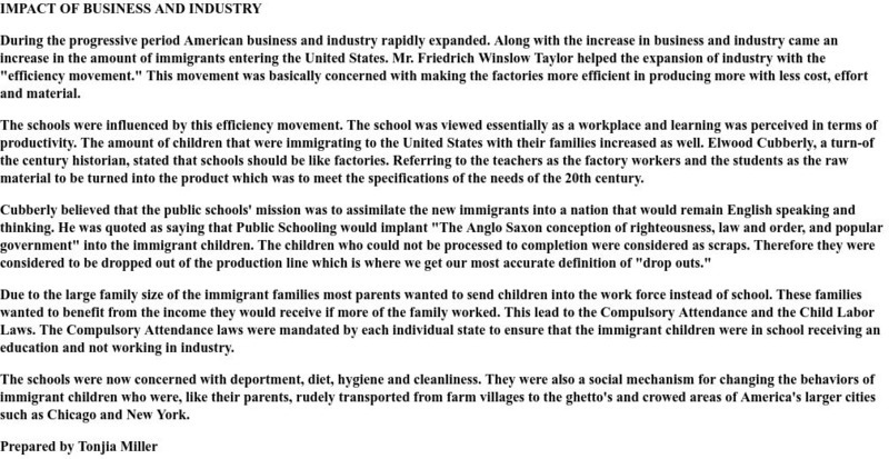 University of Notre Dame: Impact of Business and Industry on Education Unknown Type University of Notre Dame: Impact of Business and Industry on Education Unknown Type