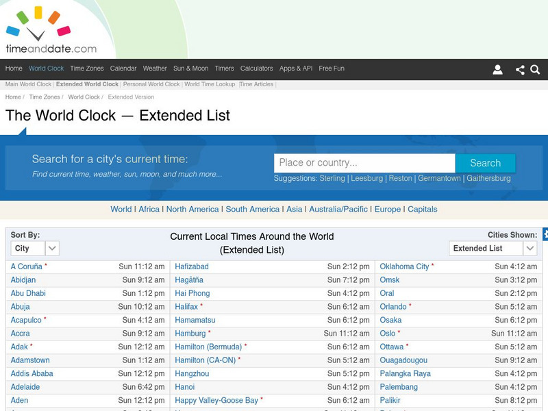 Time and date.com: The World Clock Time Zones Website Time and date.com: The World Clock Time Zones Website
