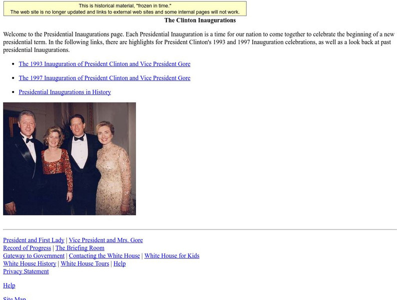 Nara: The Clinton Inaugurations Website Nara: The Clinton Inaugurations Website