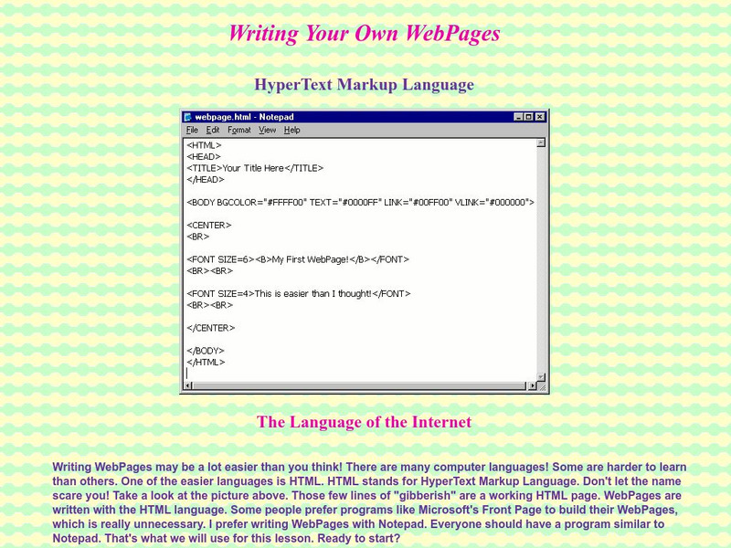 Kids Online: Writing Your Own Web Pages (Html) Website Kids Online: Writing Your Own Web Pages (Html) Website