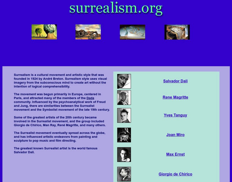 Surrealism.org: Links to Artists of Surrealism Website Surrealism.org: Links to Artists of Surrealism Website