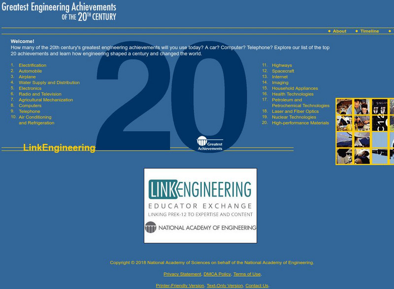 National Academy of Engineering: Greatest Achievements of the Twentieth Century Website
