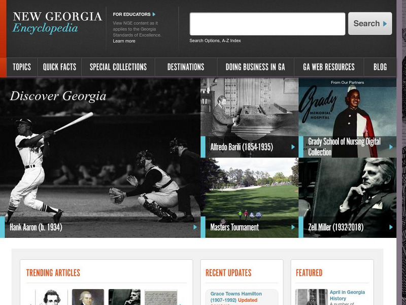 New Georgia Encyclopedia: Georgia Music Hall of Fame Handout New Georgia Encyclopedia: Georgia Music Hall of Fame Handout