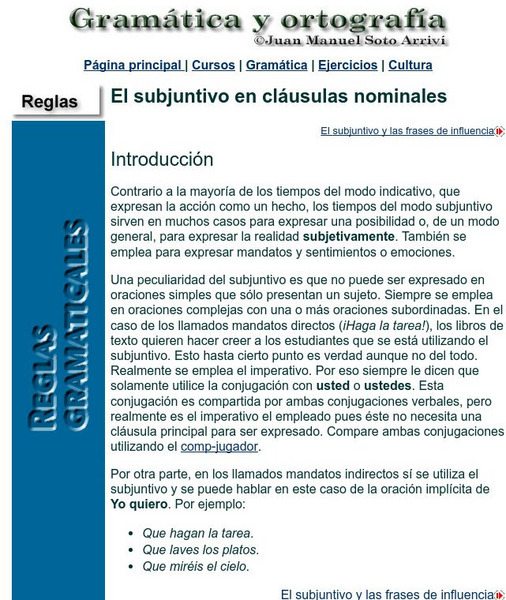 Indiana University: Subjuntivo Influencia Handout