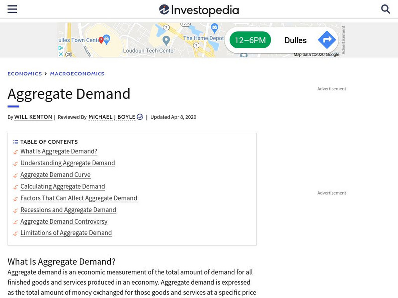 Investopedia: Aggregate Demand Handout Investopedia: Aggregate Demand Handout