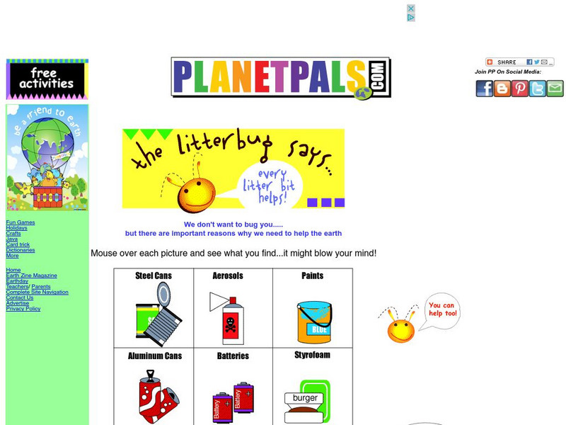 Planet Pals: Litterbug Game Interactive Planet Pals: Litterbug Game Interactive