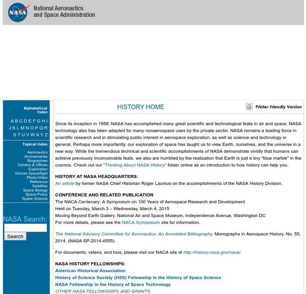 Nasa History Division Website