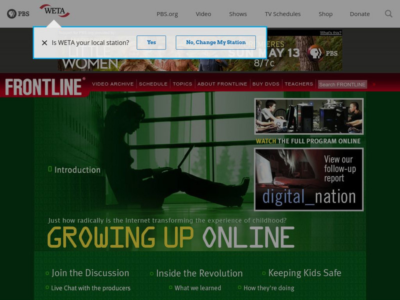 Pbs Frontline: Growing Up Online Website Pbs Frontline: Growing Up Online Website