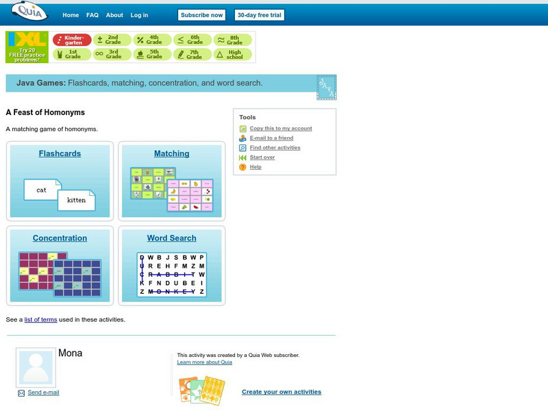 Quia: A Feast of Homonyms Interactive Quia: A Feast of Homonyms Interactive