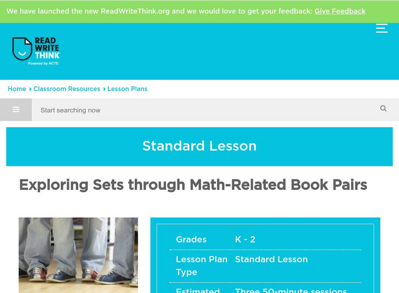 Read Write Think: Exploring Sets Through Math Related Book Pairs Lesson Plan Read Write Think: Exploring Sets Through Math Related Book Pairs Lesson Plan