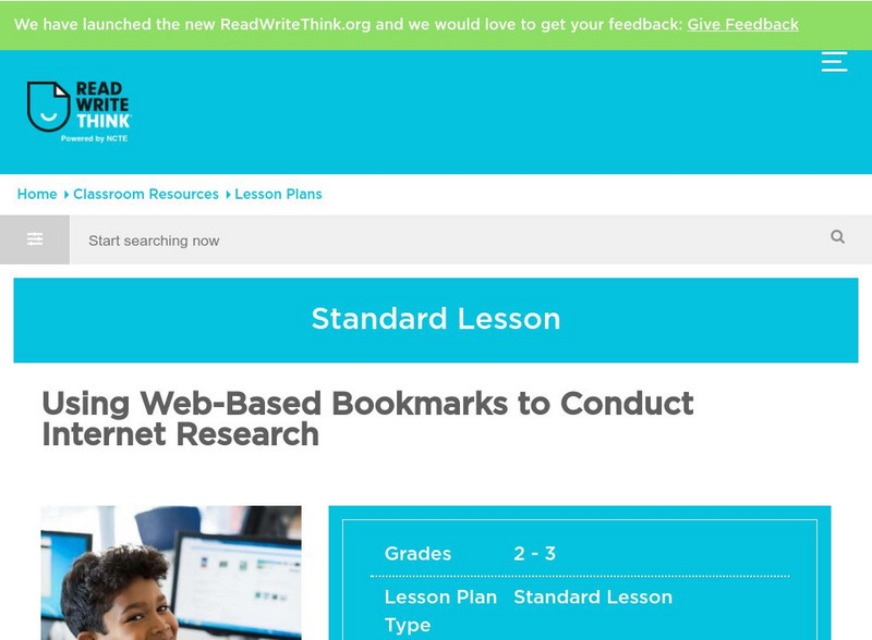 Read Write Think: Using Web Based Bookmarks to Conduct Internet Research Lesson Plan Read Write Think: Using Web Based Bookmarks to Conduct Internet Research Lesson Plan