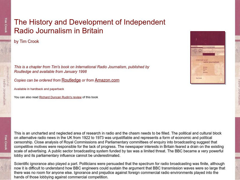 The History and Development of Independent Radio Journalism in Britain Primary The History and Development of Independent Radio Journalism in Britain Primary
