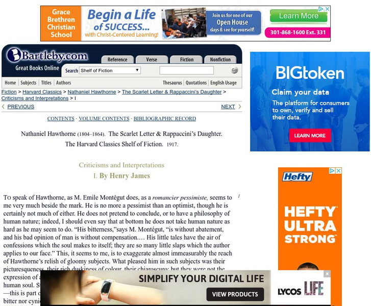 Bartleby.com: Criticisms and Interpretations by Henry James Handout